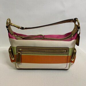 Coach multicolor striped shoulder bag